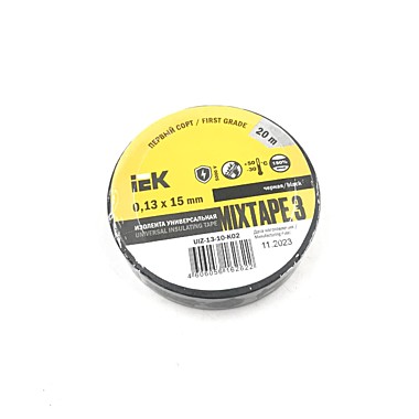 Изолента ПВХ 0.13 x 15 мм, 20м, черная IEK UIZ-13-10-K02